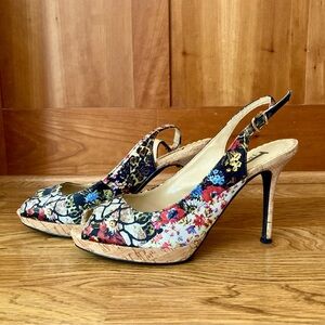 Peep Toe platform Pencil Pump with Cork Heel